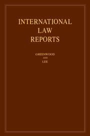 Cover International Law Reports: Volume 182