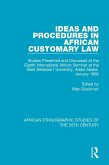 Ideas and Procedures in African Customary Law (eBook, PDF)