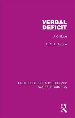 Verbal Deficit (eBook, PDF) - Gordon, J. C. B.