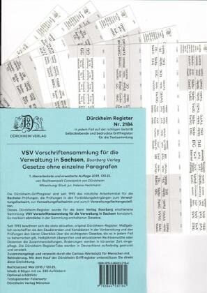 VSV Sachsen Dürckheim-Griffregister Nr. 2184 (2019) - bücher.de