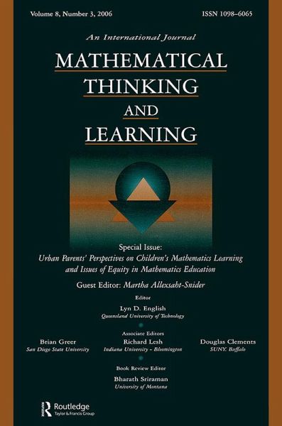 Urban Parents Perspectives Children'S Math. Mtl V8#3 (eBook, ePUB) Urban Parents Perspectives Children'S Math. Mtl V8#3 (eBook, ePUB)