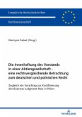 Die Innenhaftung des Vorstands in einer Aktiengesellschaft - eine rechtsvergleichende Betrachtung zum deutschen und polnischen Recht (eBook, ePUB)