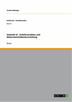 Statistik III - Zufallsvariablen und Wahrscheinlichkeitsverteilung (eBook, PDF)