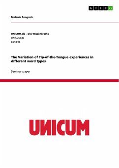 The Variation of Tip-of-the-Tongue experiences in different word types (eBook, PDF)