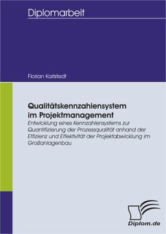 Qualitätskennzahlensystem im Projektmanagement: Entwicklung eines Kennzahlensystems zur Quantifizierung der Prozessqualität anhand der Effizienz und Effektivität der Projektabwicklung im Großanlagenbau (eBook, PDF) - Karlstedt, Florian