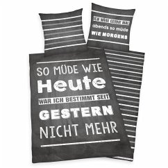 Herding Young Collection Bettwäsche-Set, Wendemotiv mit Spruch, Bettbezug 135 x 200 cm, Kopfkissenbezug 80 x 80 cm