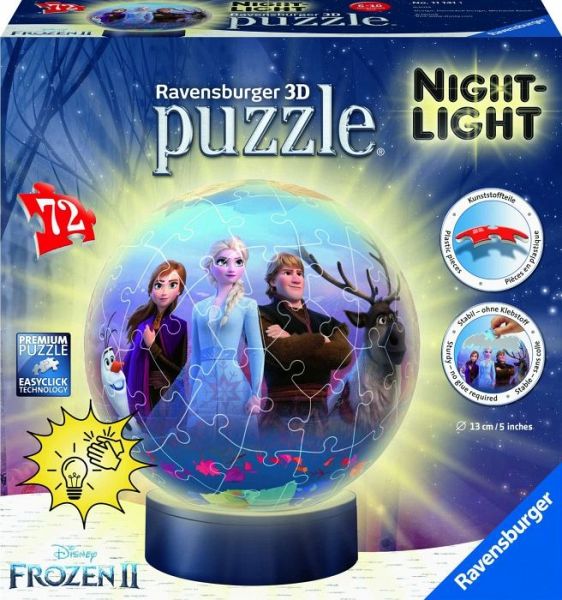 Ravensburger 11141 - Disney Frozen II, 3D-Puzzleball mit Nachtlicht, Die …  - Bei bücher.de immer portofrei