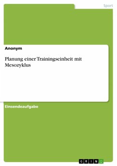 Cover Planung einer Trainingseinheit mit Mesozyklus (eBook, PDF)