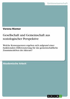 Gesellschaft und Gemeinschaft aus soziologischer Perspektive (eBook, PDF)