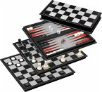 Philos 2506 - Schach-Backgammon-Dame-Set, Kunststoff, Feld 37 mm, magnetisch