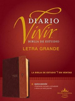 Biblia de Estudio del Diario Vivir Rvr60, Letra Grande (Letra Roja, Sentipiel, Café/Café Claro, Índice)