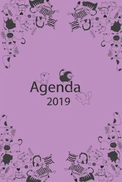 Agenda 2019: Agenda Mensual y Semanal + Organizador I Cubierta con tema de Gatos Enero 2019 a Diciembre 2019 6 x 9in - Gato Journals, Casa