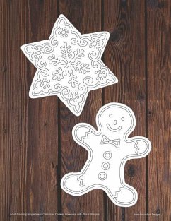 Adult Coloring Gingerbread Christmas Cookies Notebook with Floral Margins - Grunduls Design, Anna