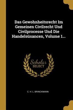 Das Gewohnheitsrecht Im Gemeinen Civilrecht Und Civilprocesse Und Die Handelsüsancen, Volume 1...