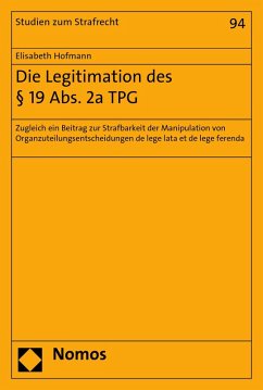 Die Legitimation des § 19 Abs. 2a TPG (eBook, PDF) - Hofmann, Elisabeth
