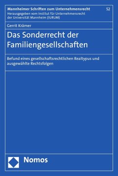 Das Sonderrecht der Familiengesellschaften (eBook, PDF) - Krämer, Gerrit