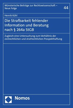 Die Strafbarkeit fehlender Information und Beratung nach § 264a StGB (eBook, PDF) - Kühl, Henrik