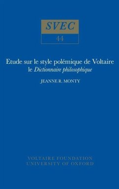 Etude Sur Le Style Polémique de Voltaire - Monty, J R