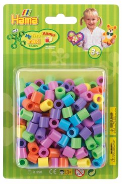 Hama 8521 - Perlen, Bügelperlen Maxi, 250 Stück, pastellmix