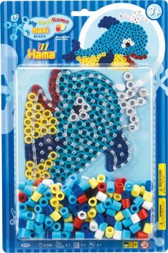 Hama 8932 - Bügelperlen inkl. Stiftplatte, Wal, 250 Maxi-Perlen und Zubehör