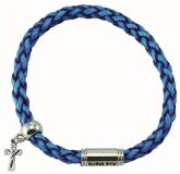 Armband blau mit kleinem Kreuz
