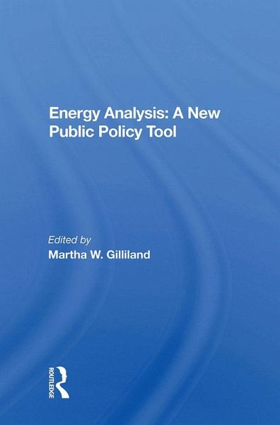 Energy Analysis: A New Public Policy Tool (eBook, ePUB)