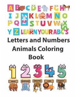 Letters and Numbers Animals Coloring Book - Krissmile