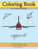 Coloring Books for Kids & Adults: Airplanes