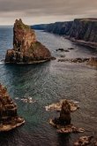 Rock: Stacks of Duncansby Are Some of the Most Impressive in the British Isles. the Great Stack Is Over 60 M High and Rises