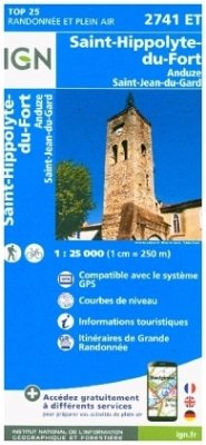 Cover IGN Karte, Serie Bleue Top 25 Saint-Hippolyte-du-Fort.Anduze Saint-Jean-du-Gard