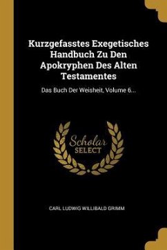 Kurzgefasstes Exegetisches Handbuch Zu Den Apokryphen Des Alten Testamentes: Das Buch Der Weisheit, Volume 6...