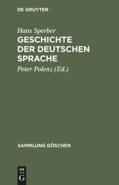 Geschichte der deutschen Sprache - Sperber, Hans