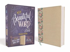 Niv, Beautiful Word Bible, Updated Edition, Peel/Stick Bible Tabs, Leathersoft Over Board, Gold/Floral, Red Letter, Comfort Print - Zondervan