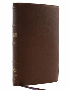 Nkjv, Thinline Reference Bible, Large Print, Premium Goatskin Leather, Brown, Premier Collection, Comfort Print - Thomas Nelson