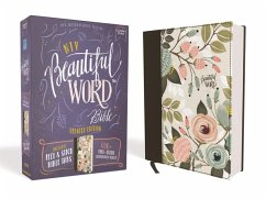 Niv, Beautiful Word Bible, Updated Edition, Peel/Stick Bible Tabs, Cloth Over Board, Multi-Color Floral, Red Letter, Comfort Print - Zondervan