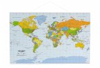 Politische Weltkarte 1 : 30 000 000 mit Flaggen: Deutsche Beschriftung, mit  Oberflächenlaminat