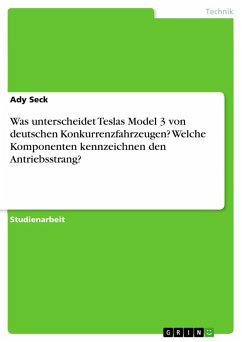 Was unterscheidet Teslas Model 3 von deutschen Konkurrenzfahrzeugen? Welche Komponenten kennzeichnen den Antriebsstrang? (eBook, PDF)