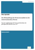 Die Behandlung der Homosexualität in der österreichischen Presse (eBook, PDF)