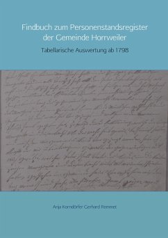 Findbuch zum Personenstandsregister der Gemeinde Horrweiler - Korndörfer, Anja