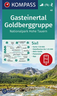 KOMPASS Wanderkarte Gasteinertal, Goldberggruppe, Nationalpark Hohe Tauern