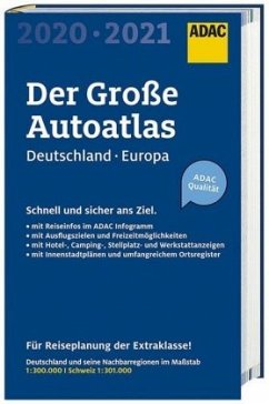 Großer ADAC Autoatlas 2020/2021, Deutschland 1:300 000, Europa 1:750 000
