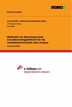 Methoden zur Bewertung einer Crowdinvestingplattform für die Immobilienwirtschaft. Eine Analyse - Surmann, Florian