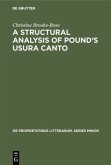 A Structural Analysis of Pound¿s Usura Canto