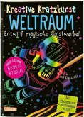 Weltraum: Set mit 10 Kratzbildern, Anleitungsbuch und Holzstift / Kreative Kratzkunst Bd.15