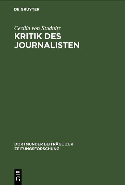 Kritik des Journalisten (eBook, PDF) Kritik des Journalisten (eBook, PDF)