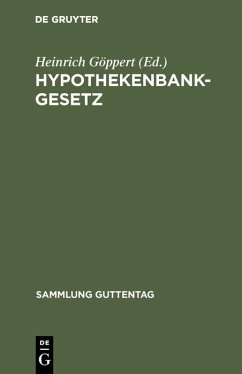 Hypothekenbankgesetz (eBook, PDF)