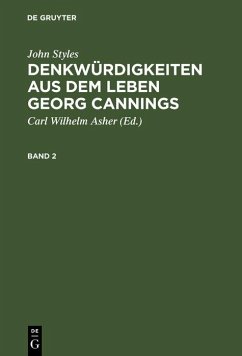 Cover John Styles: Denkwürdigkeiten aus dem Leben Georg Cannings. Band 2 (eBook, PDF)