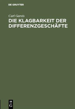 Cover Die Klagbarkeit der Differenzgeschäfte (eBook, PDF)