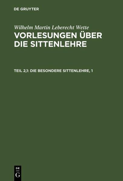Die besondere Sittenlehre, 1 (eBook, PDF)