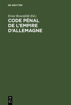 Cover Code pénal de l'Empire d'Allemagne (eBook, PDF)